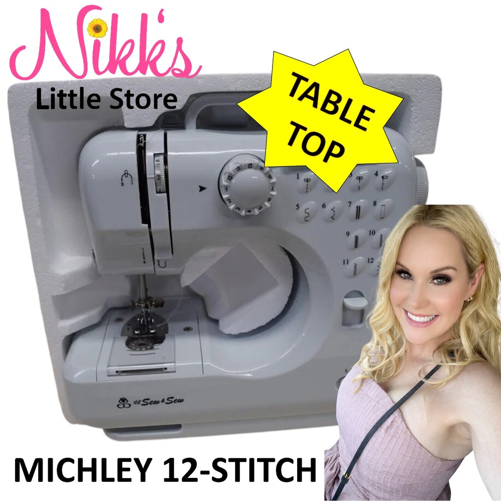 Michley LSS-505+ Desktop 12-Stitch Sewing Machine, White [$92 New] Open Box